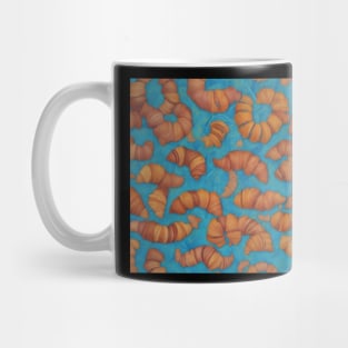 Croissant Bake Butter Pattern Blue Baker Art Mug